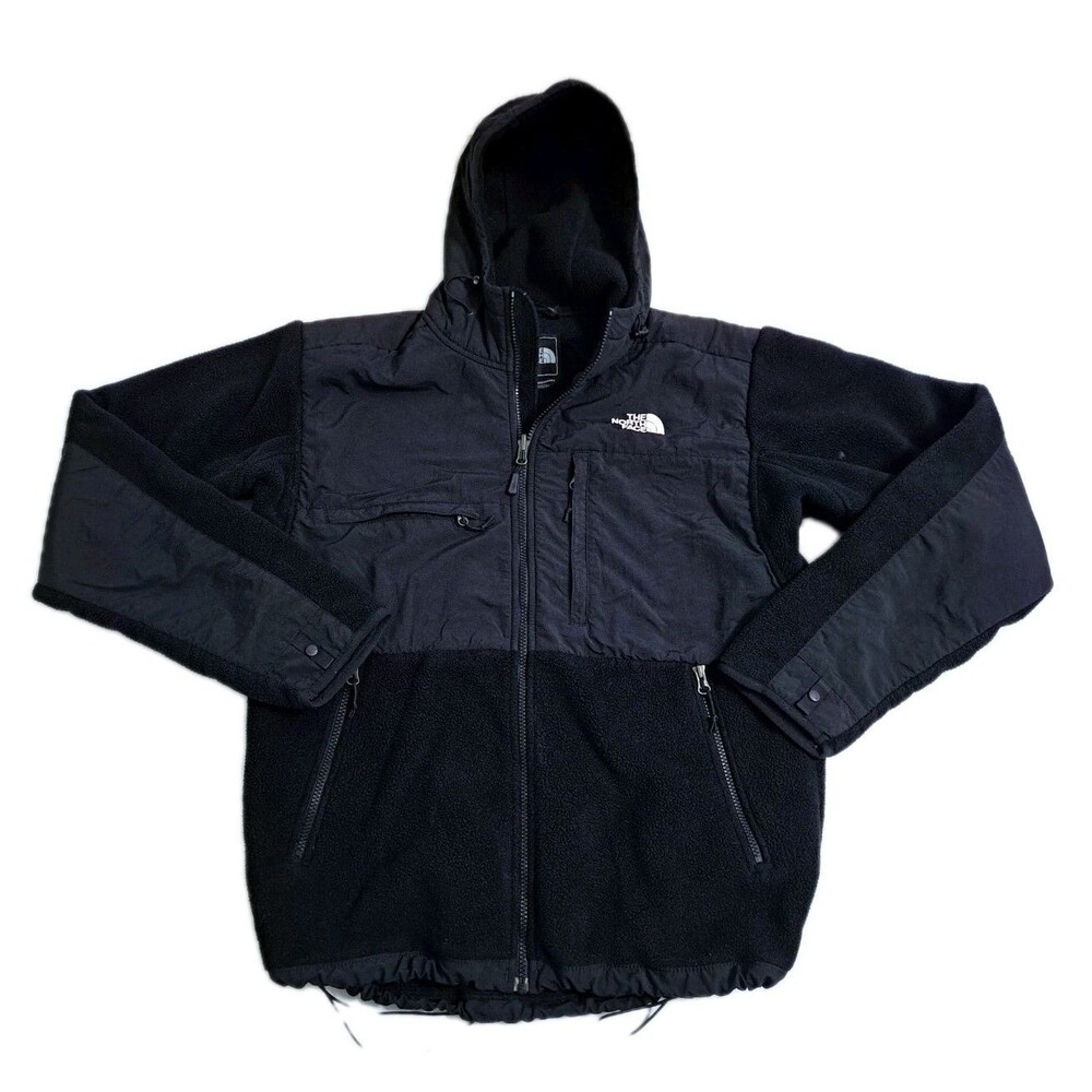 North Face Denali Men's Medium Polartec Retro Black Full Zip Hooded Jacket